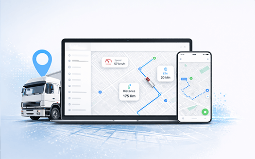 Vehicle tracking dashboard preview on desktop and mobile
